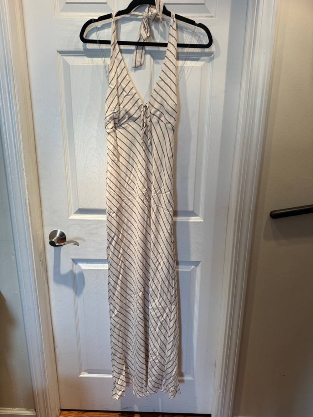 wild fable Cream Maxi Halter Dress with black Stripes